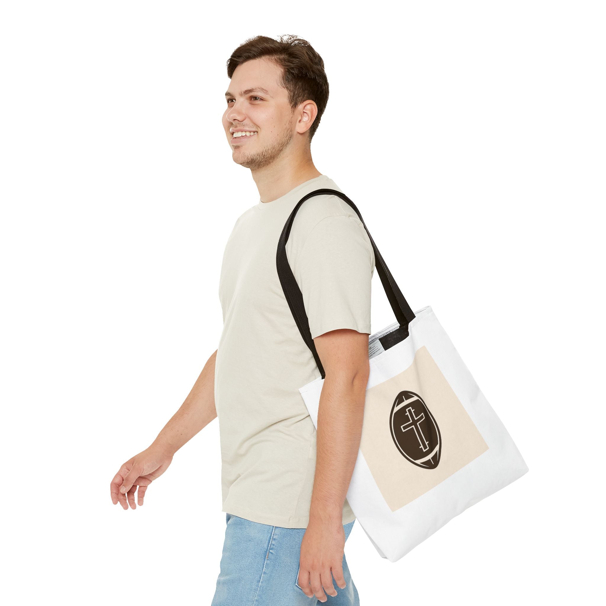 Tote Bag with the football + cross design