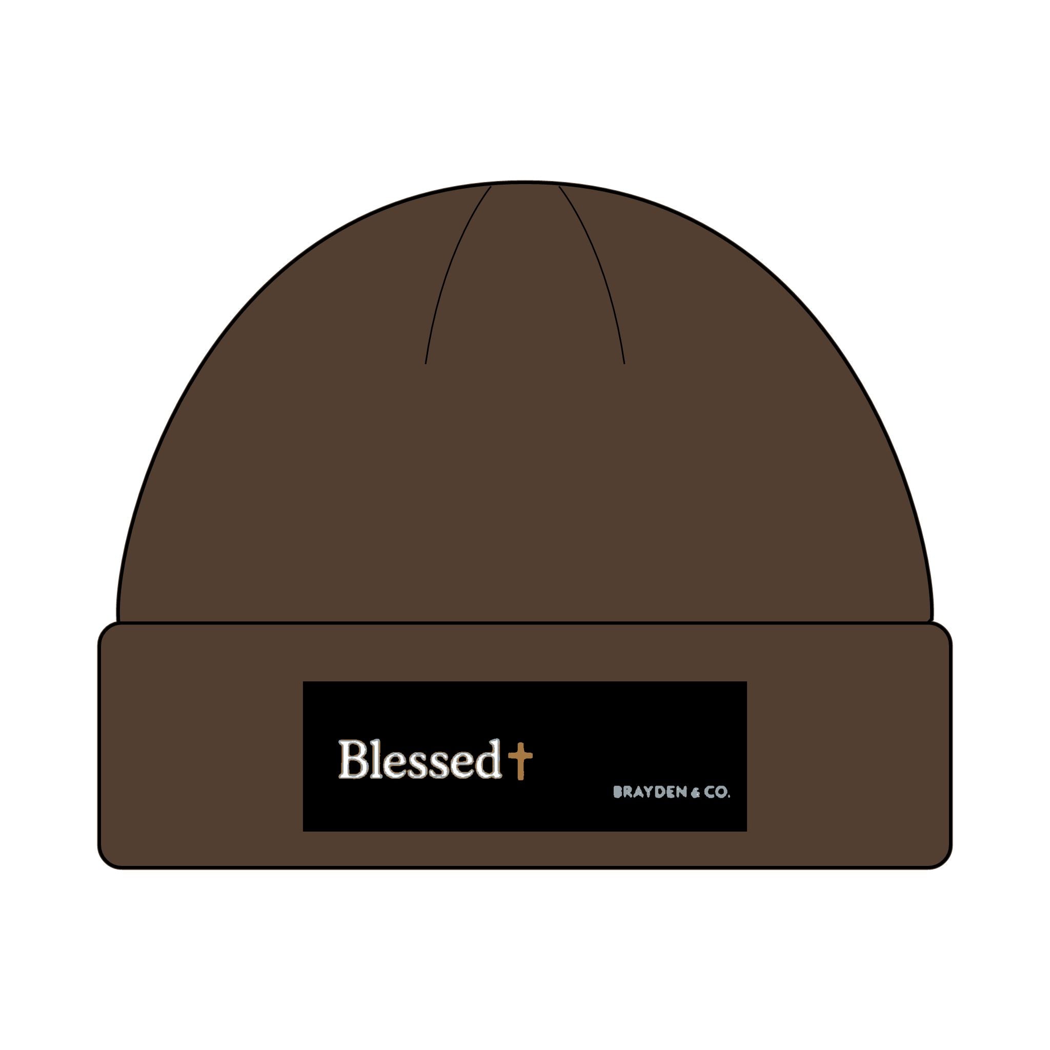 Cuff Beanie with ‘Blessed✝️ design