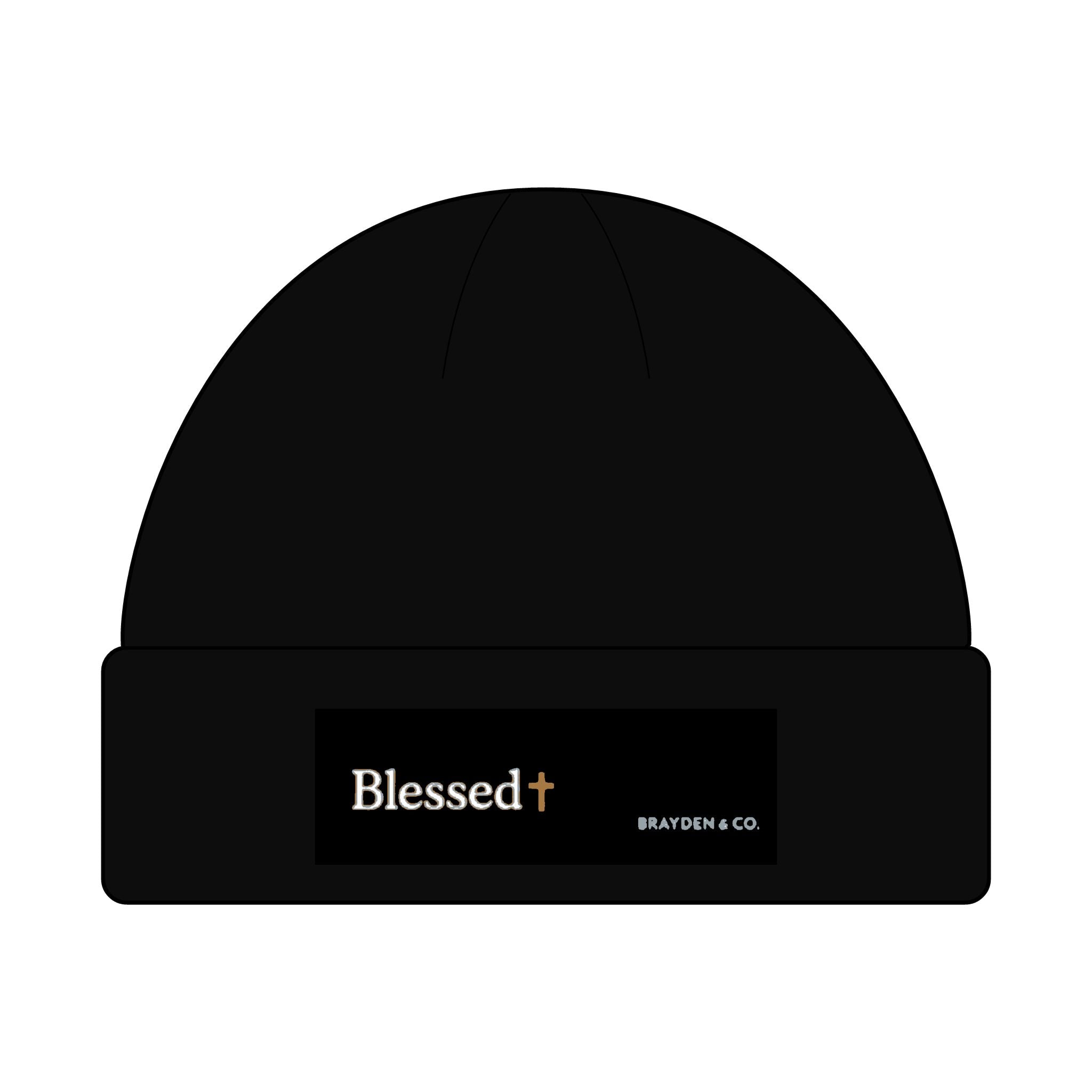 Cuff Beanie with ‘Blessed✝️ design