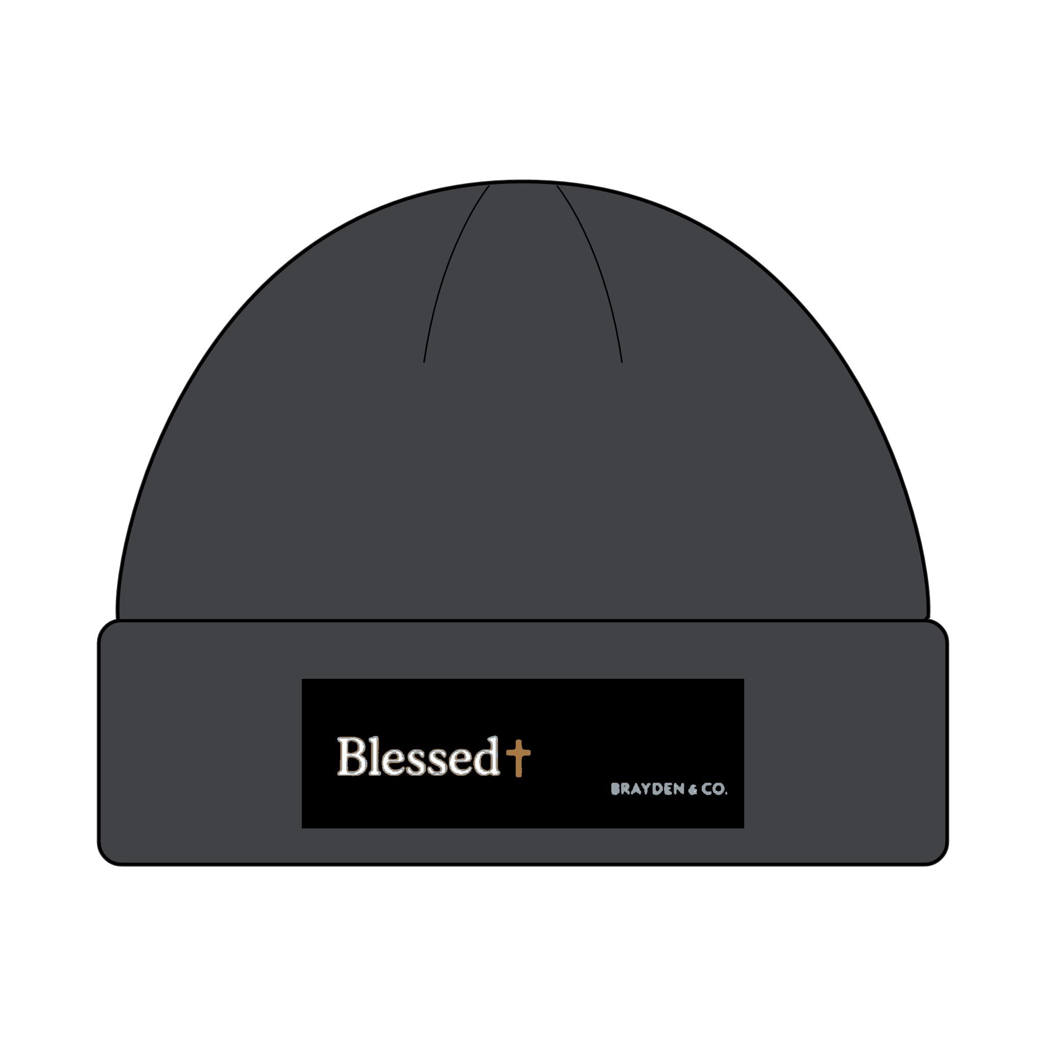 Cuff Beanie with ‘Blessed✝️ design