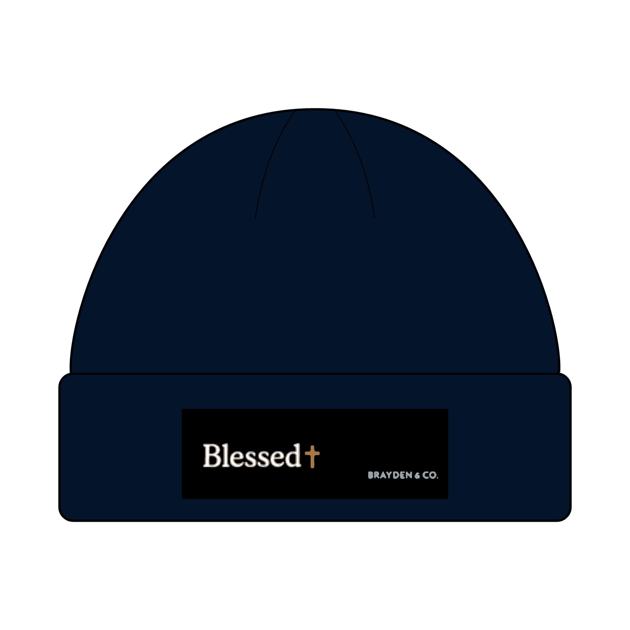 Cuff Beanie with ‘Blessed✝️ design