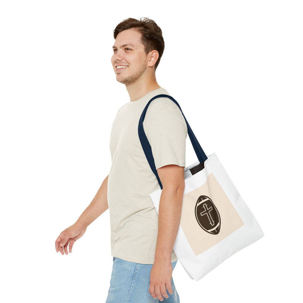 Tote Bag with the football + cross design