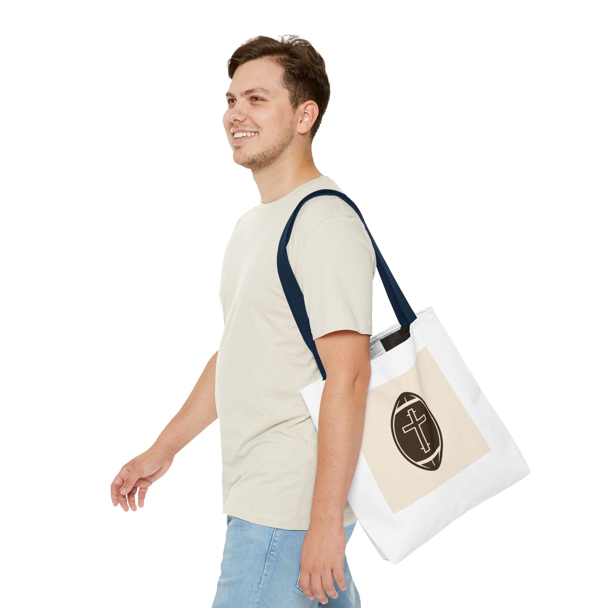Tote Bag with the football + cross design