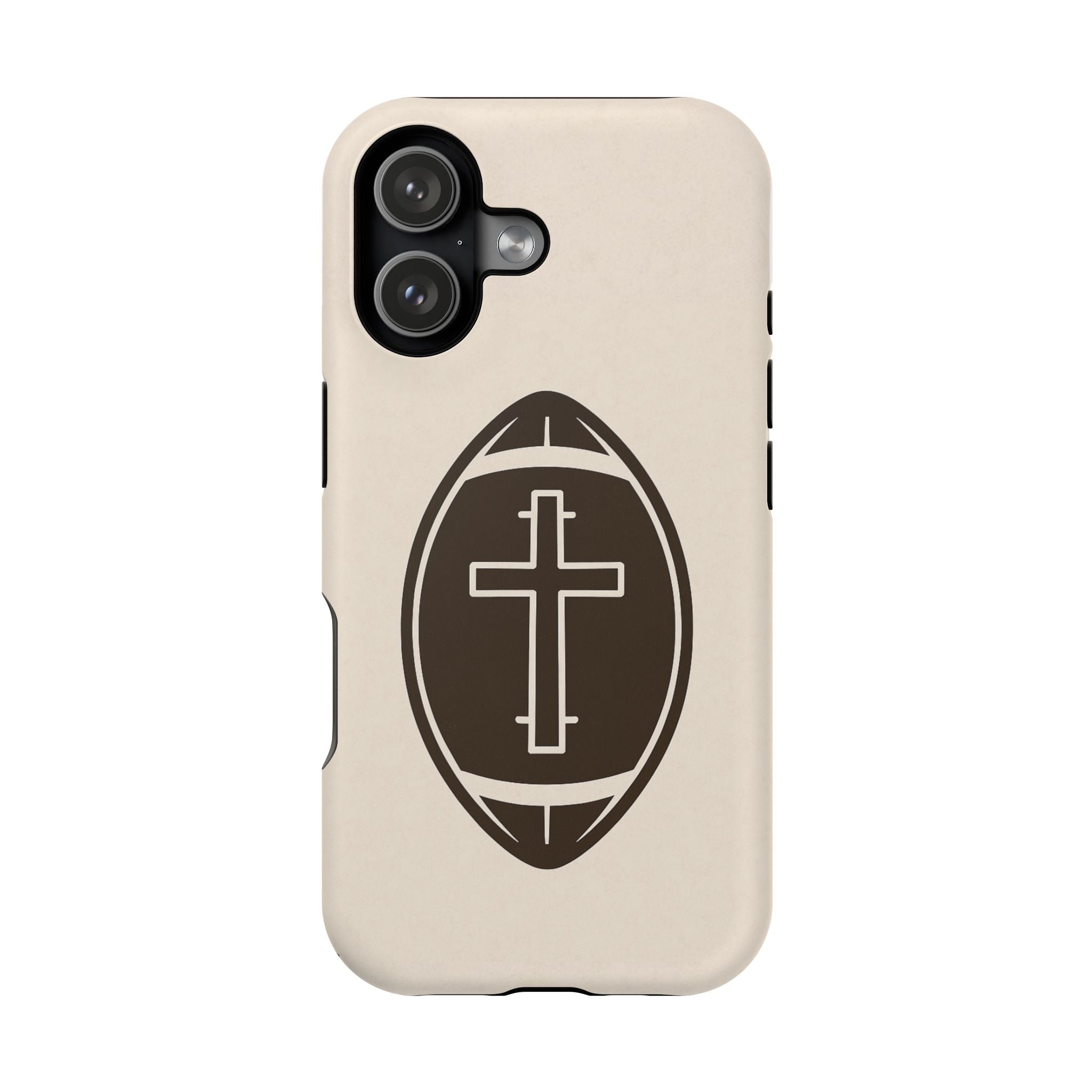 Magnetic Impact-Resistant Case with football + cross design