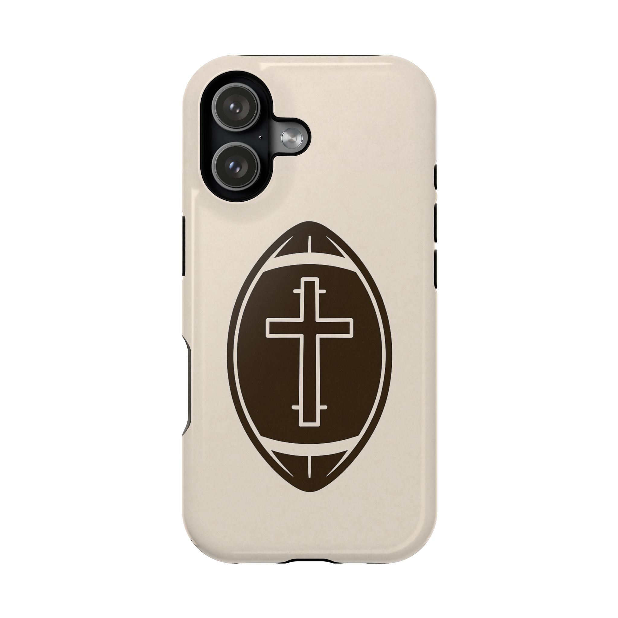 Magnetic Impact-Resistant Case with football + cross design