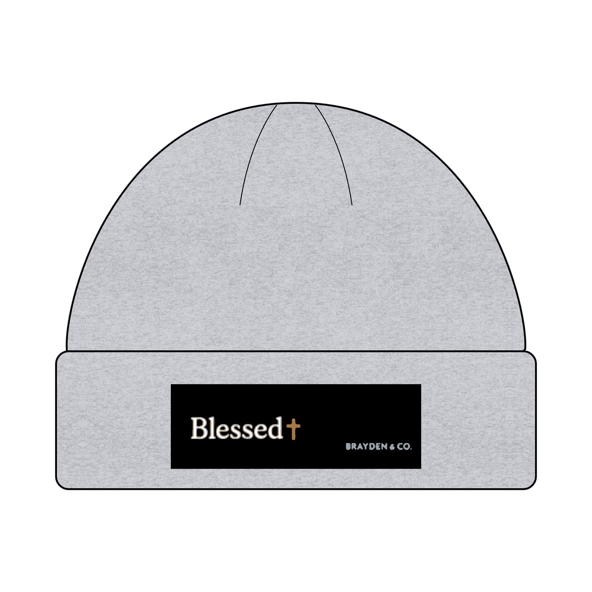 Cuff Beanie with ‘Blessed✝️ design